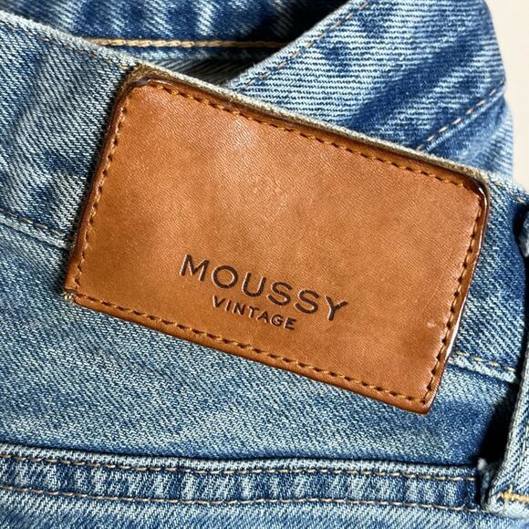 MOUSSY VINTAGE Lewton Rigid Denim button fly distressed tapered jeans size 25 - Picture 7 of 9